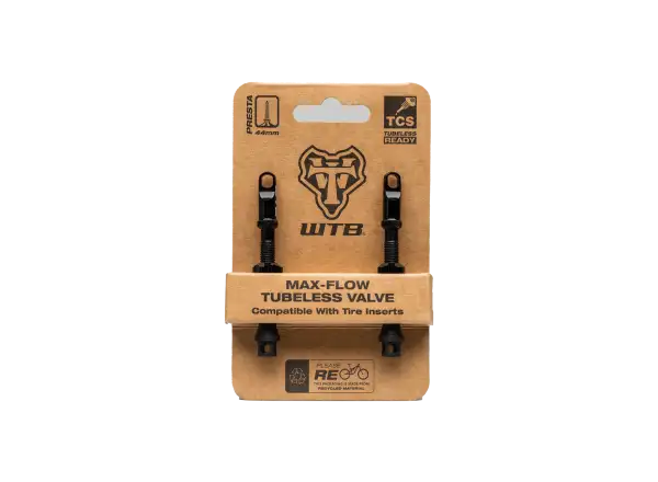 WTB TCS AL Max-Flow Presta Valve wentyle bezdętkowe 65mm czarna 2 szt.