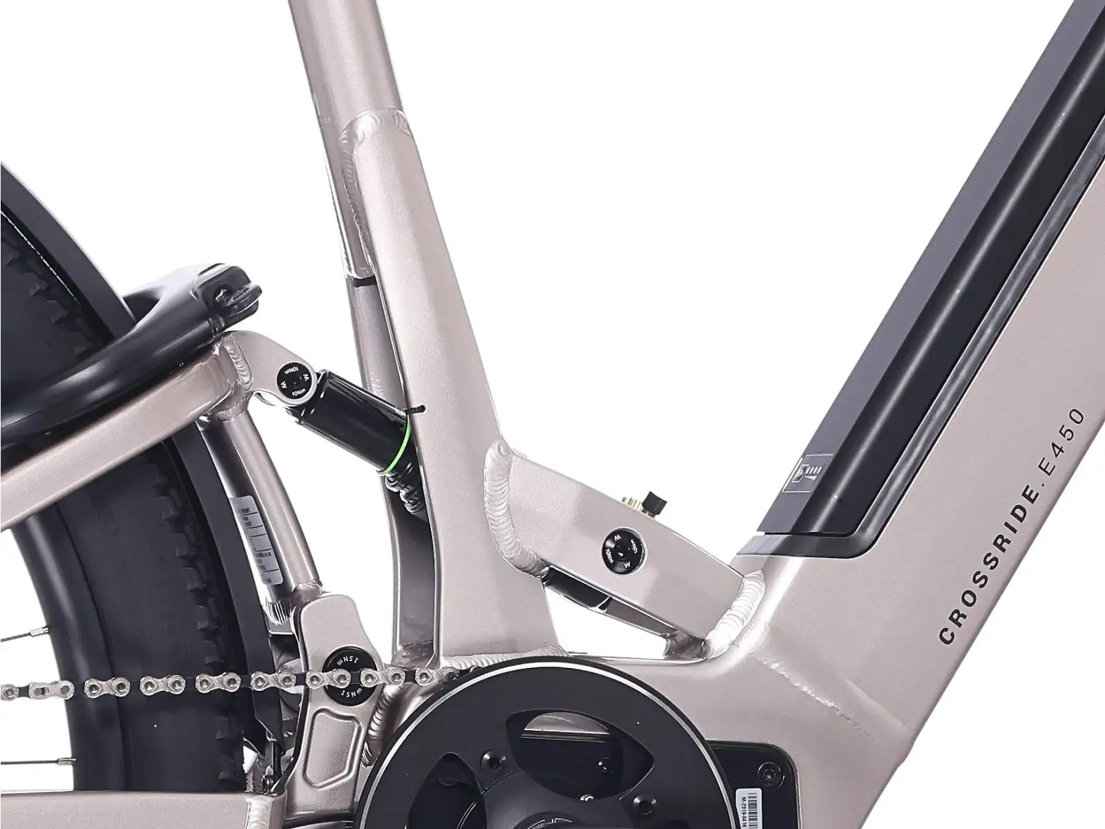 Rock Machine Crossride e450 FS niskonastupowe pełne zawieszenie rower elektryczny Sand Grey/Black