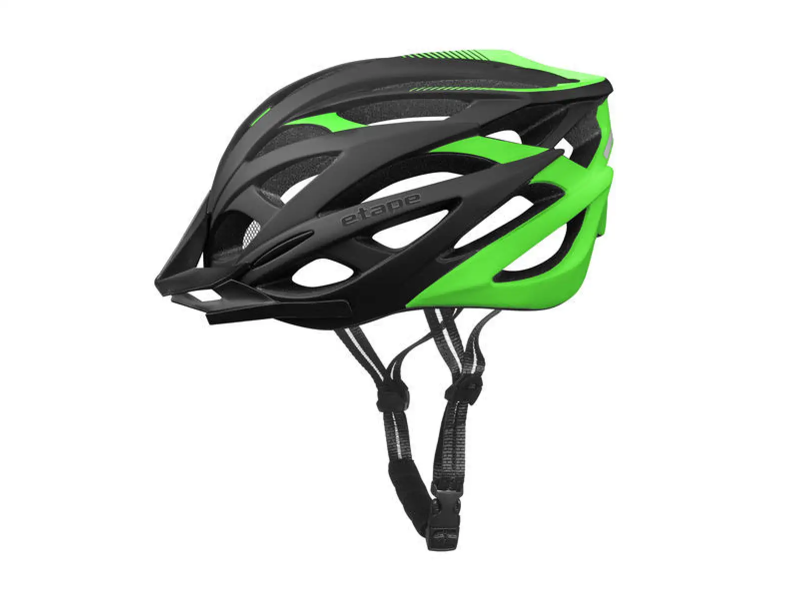 Etape Magnum kask rowerowy czarny/zielony mat