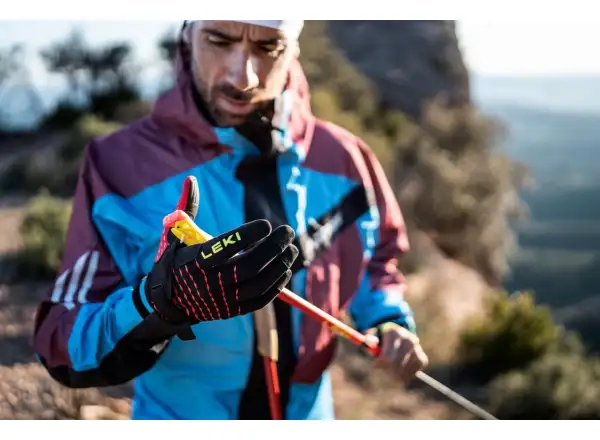 Leki Ultra Trail Storm Shark rękawice do biegania Black/Red/Neon Yellow