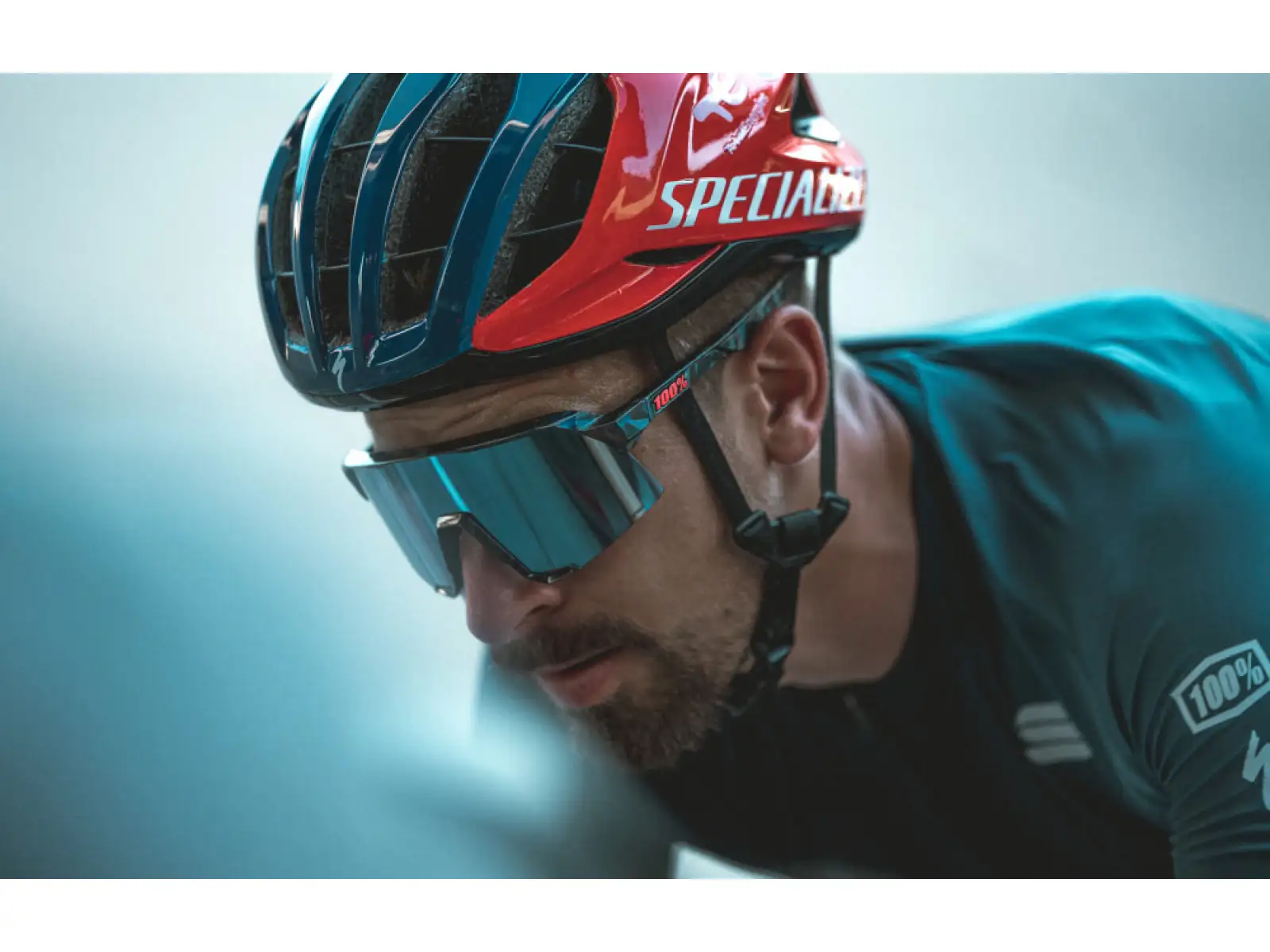 100% S3 HiPER okulary rowerowe Black Holographic/Blue Multilayer Mirror Lens