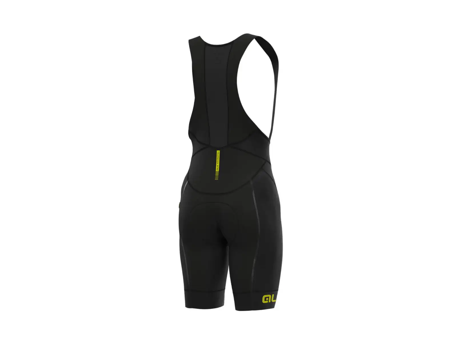 Alé R-EV1 Agonista Plus męskie spodenki z wkładką i szelkami black/fluo yellow