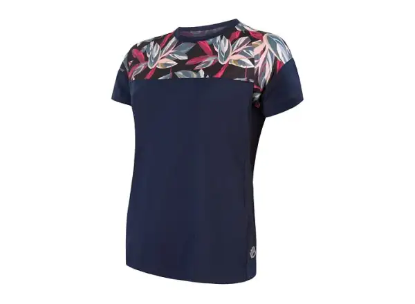 Sensor Helium damski dres krótki rękaw Blue/Leaves