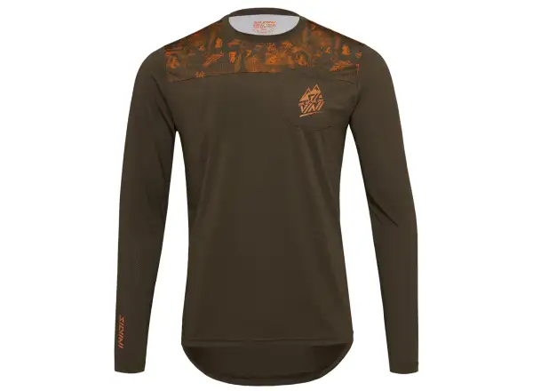 Silvini Ello męska koszulka z długim rękawem Olive/Orange