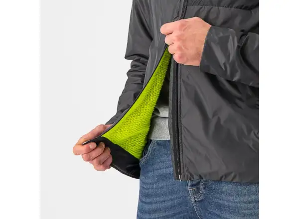 Castelli Riscalda Puffy męska kurtka dark gray/eletric lime