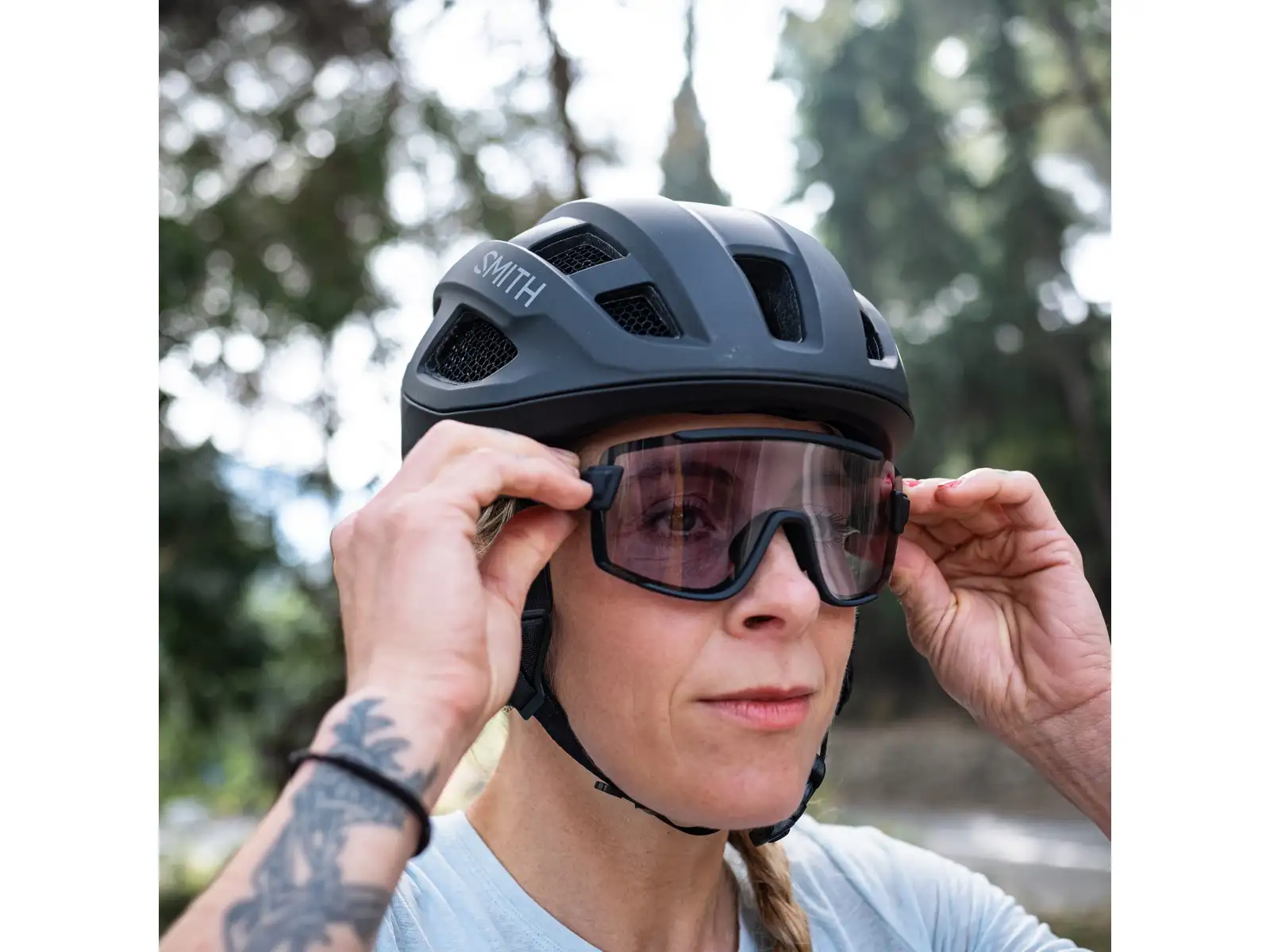 Smith Wildcat okulary rowerowe Matte Black/ChromaPop Photochromic Clear To Gray