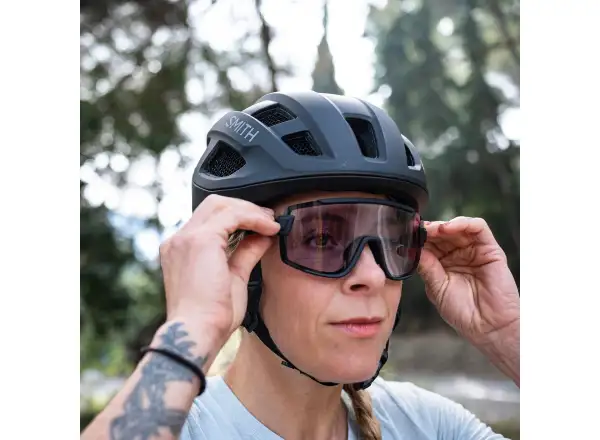 Smith Wildcat okulary rowerowe Matte Black/ChromaPop Photochromic Clear To Gray