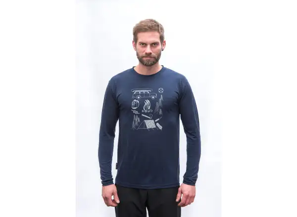 Sensor Merino Active Outside męska koszulka długi rękaw Deep Blue