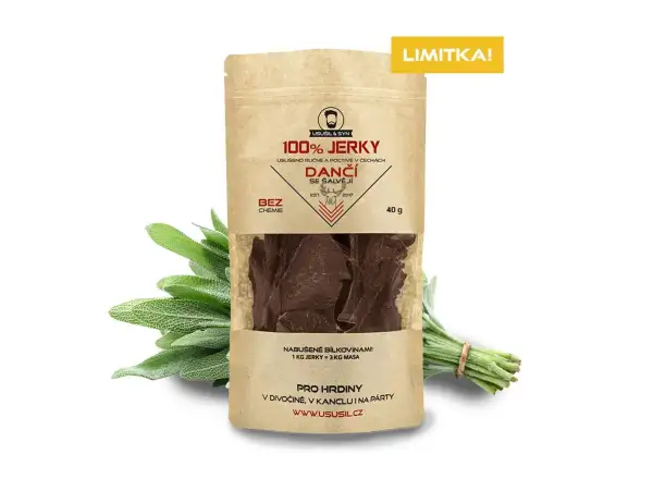 Usušil & syn 100% JERKY Jelenia z szałwią 40 g