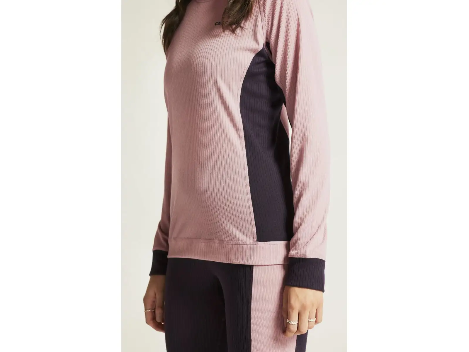 Craft Core Dry Baselayer damski zestaw koszulka długi rękaw+spodnie różowy