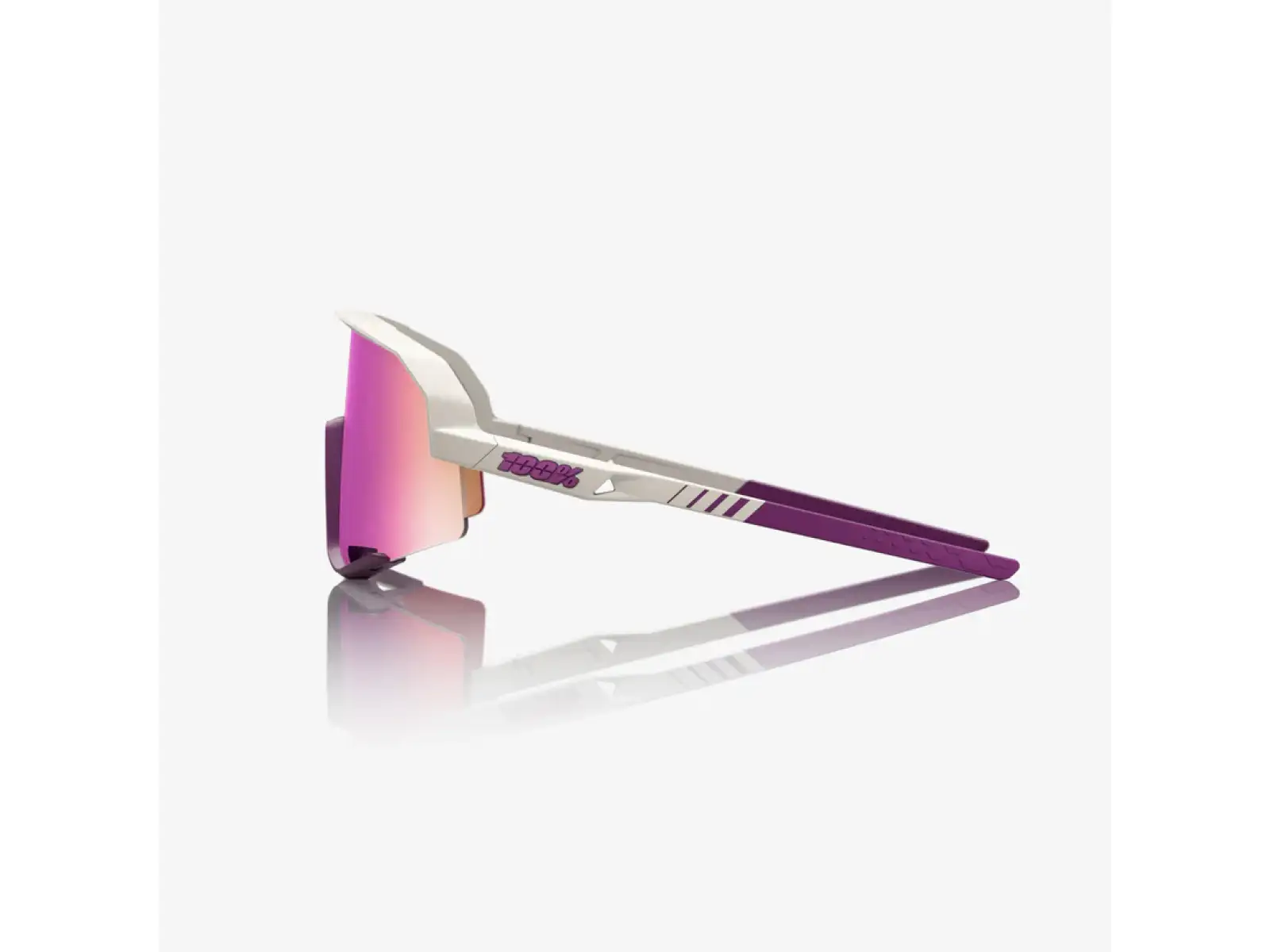100% Slendale okulary przeciwsłoneczne Matte Chalk/Purple Multilayer Mirror Lens