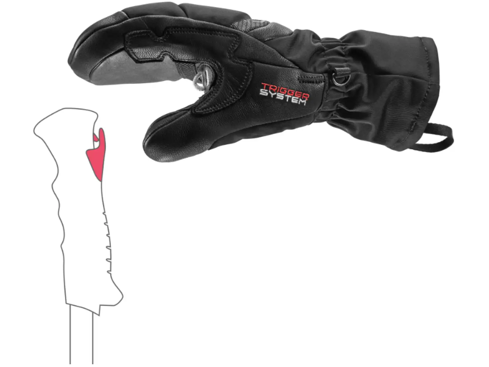 Leki Griffin Base 3D Women Mitt damskie rękawice jednopalczaste Black