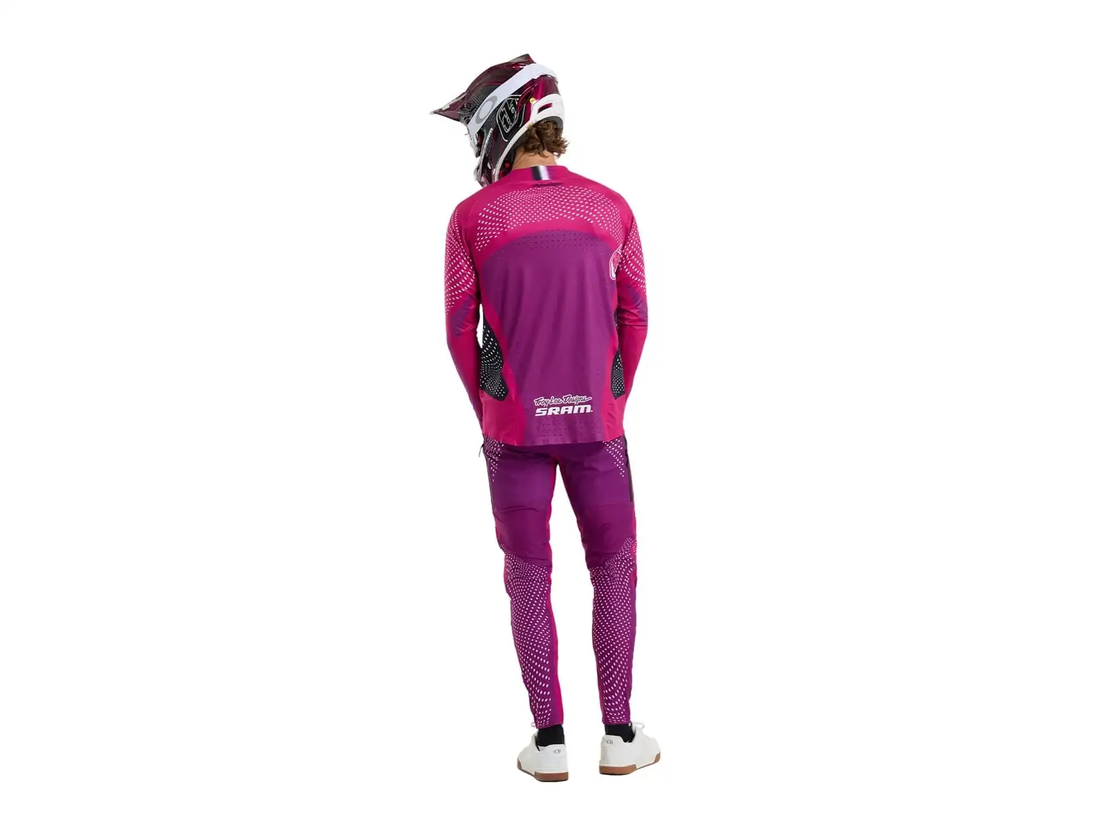 Troy Lee Designs x SRAM Sprint Ultra męska koszulka z długim rękawem Radioscape Fuchsia