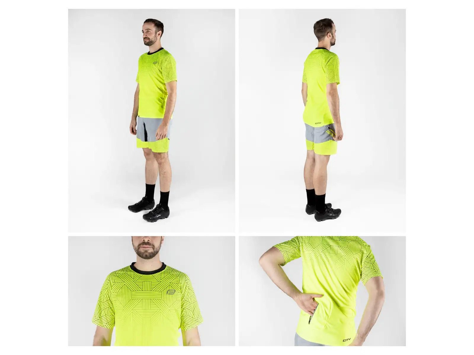 Force City męska koszulka krótki rękaw fluo/czarna