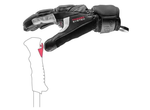 Leki Griffin Pro 3D zjazdowe rękawice Black/White