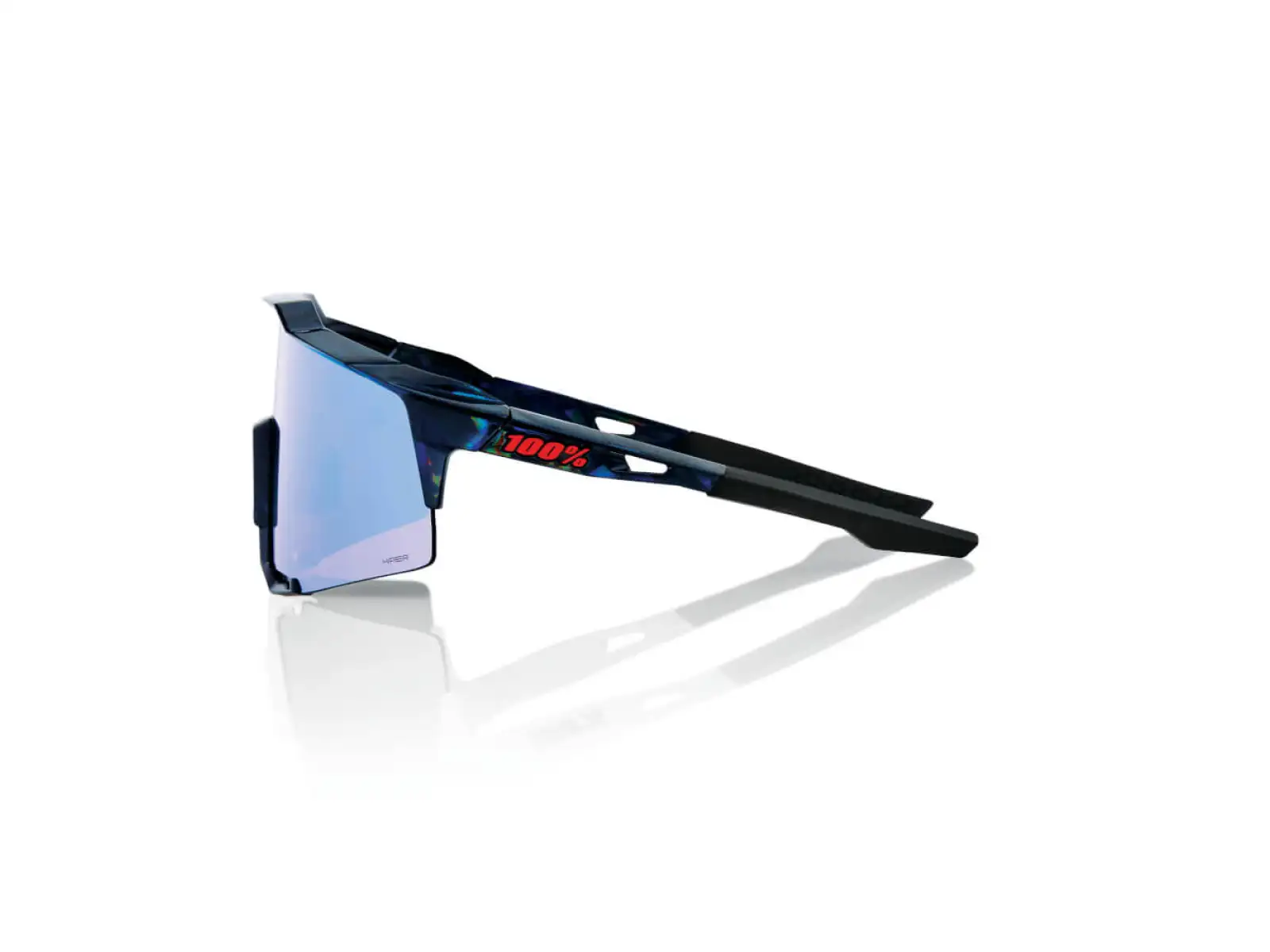 100% SPEEDCRAFT okulary rowerowe Black Holographic/Hiper blue Multilayer Mirror Lens