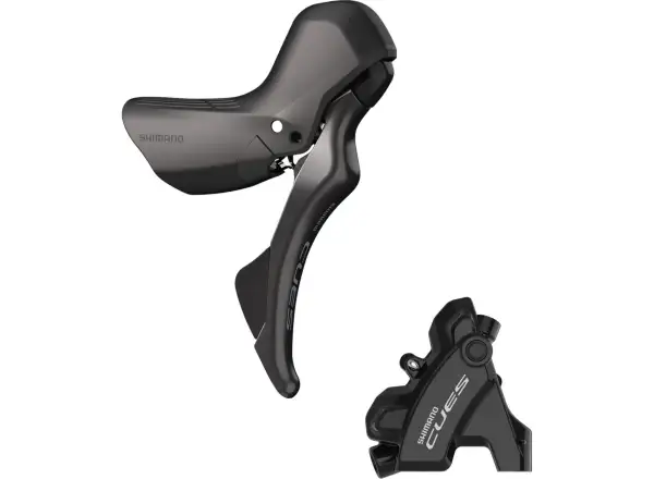 Shimano CUES BR-U6030 + ST-U6030 hamulec tarczowy przedni (lewa klamka), J-kit, polimerowy