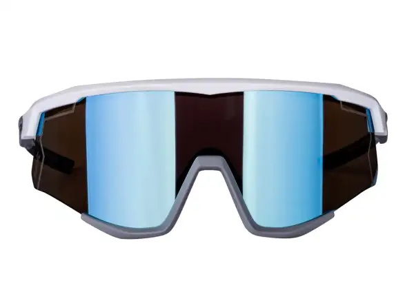 Force Sonic okulary rowerowe biała/szara, niebieskie lustrzane szkła