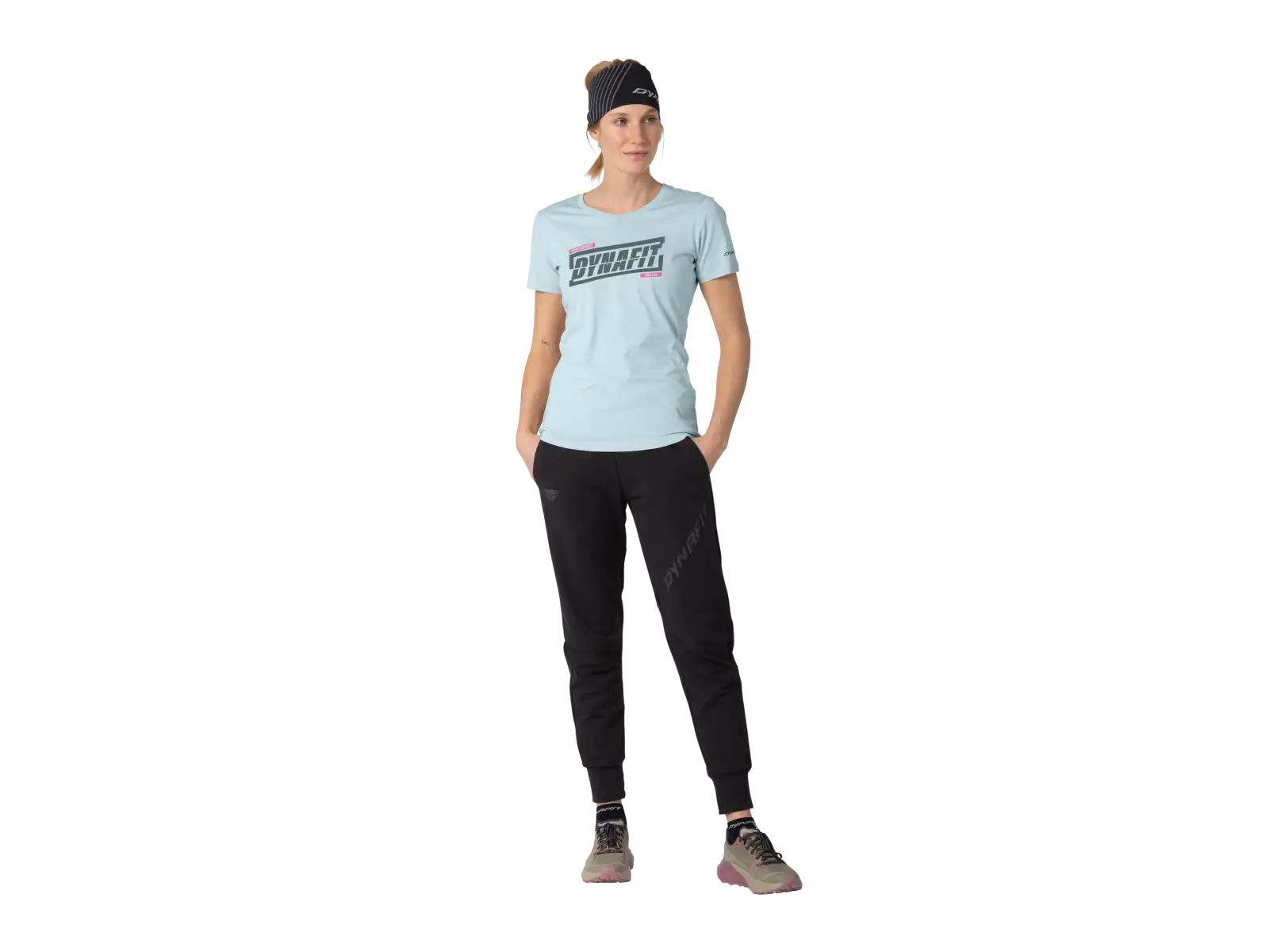 Dynafit Graphic Cotton damska koszulka z krótkim rękawem Cloud Blue/Tabloid