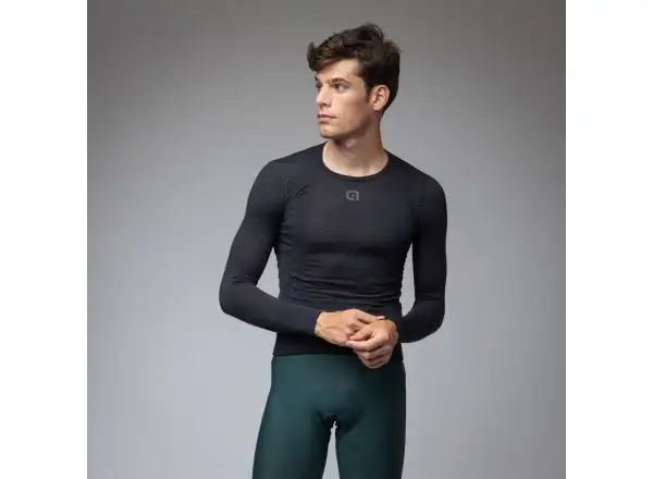 Alé Intimo Merino męska bielizna termoaktywna z długim rękawem Black