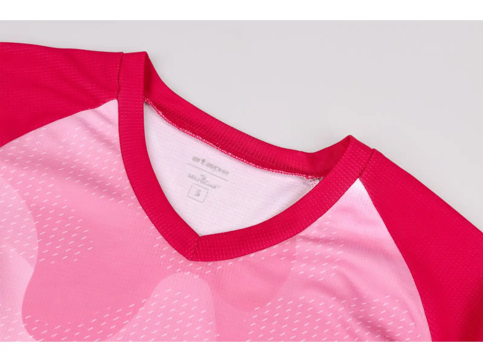 Etape Roxy damski luźny dres krótki rękaw różowa/biała