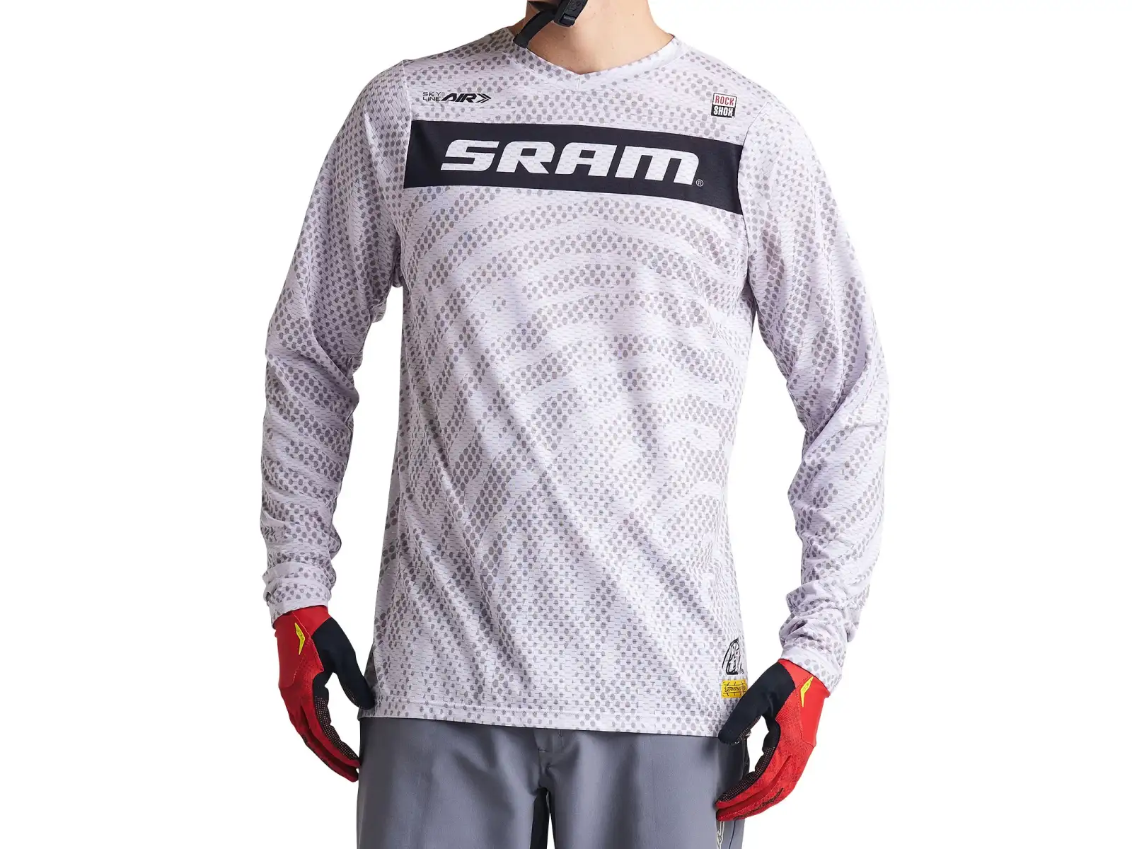 Troy Lee Designs Skyline Air Sram męska koszulka rowerowa z długim rękawem Roots Cement