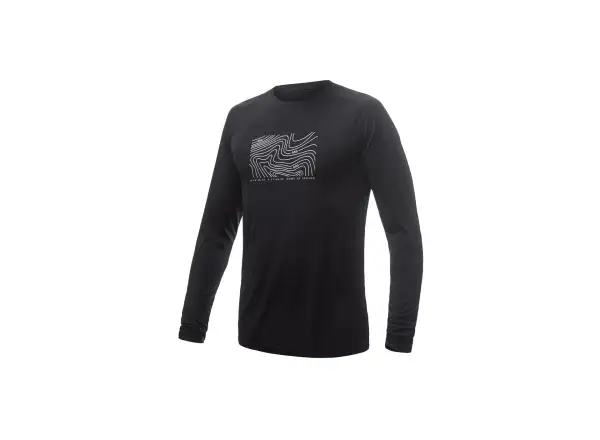 Sensor Merino Air PT Locate męska koszulka długi rękaw czarna