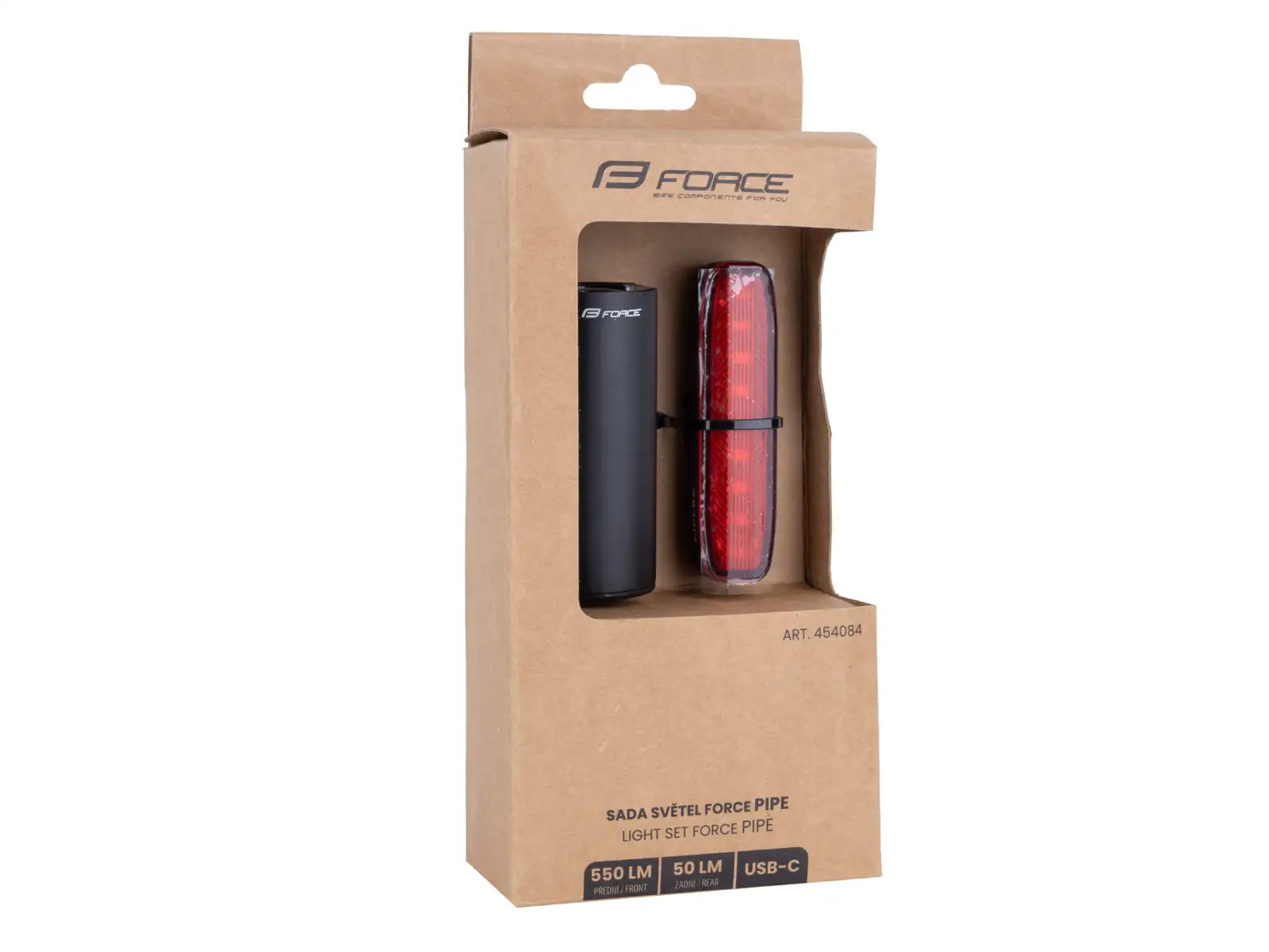 Force Pipe USB zestaw świateł przednie + tylne czarna