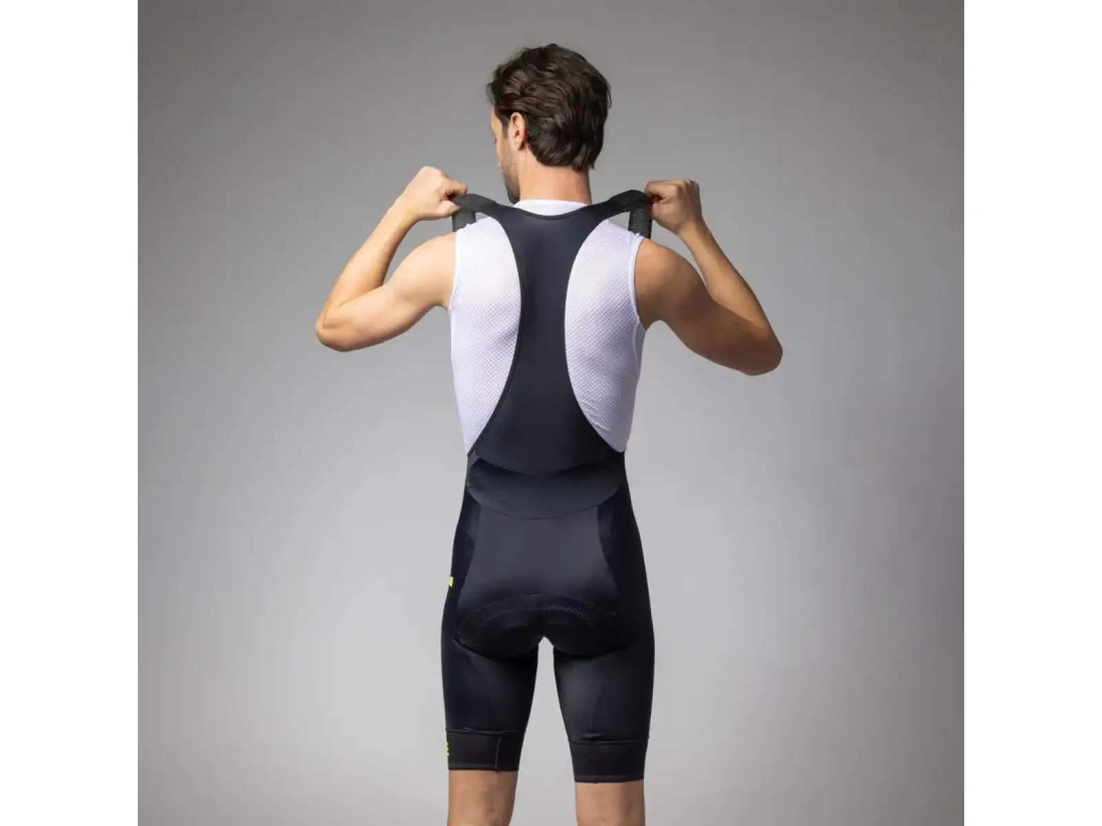 Alé Pragma Corsa 2.0 męskie spodenki z wkładką i szelkami Black/Fluo Yellow