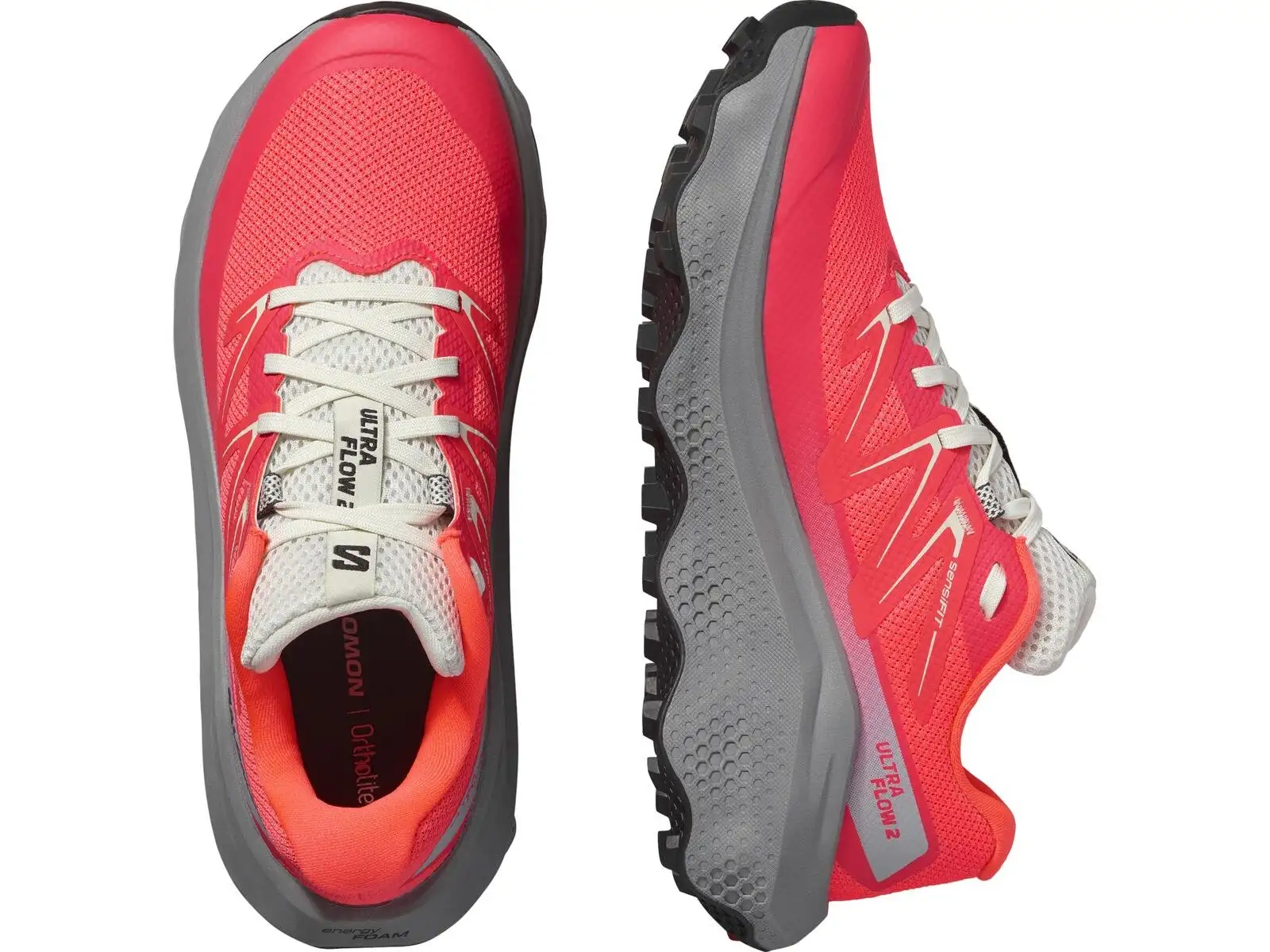 Salomon Ultra Flow 2 damskie buty do biegania Coral Neon Flame/Gull/Icicle