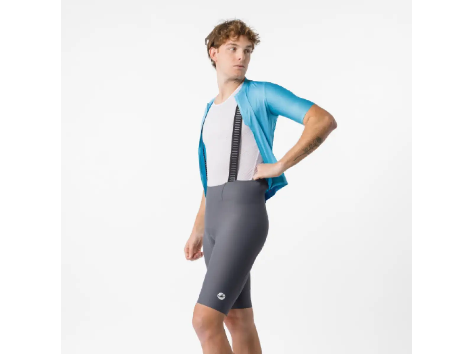 Castelli Espresso 2 męskie spodenki z wkładką i szelkami Smoky Gray