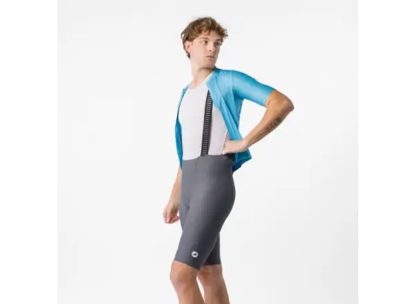 Castelli Espresso 2 męskie spodenki z wkładką i szelkami Smoky Gray