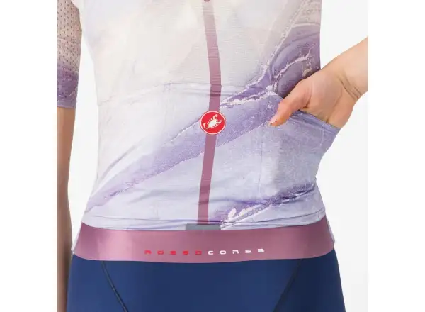 Castelli Aero Pro 8S damski koszulka krótki rękaw Multicolor Purple