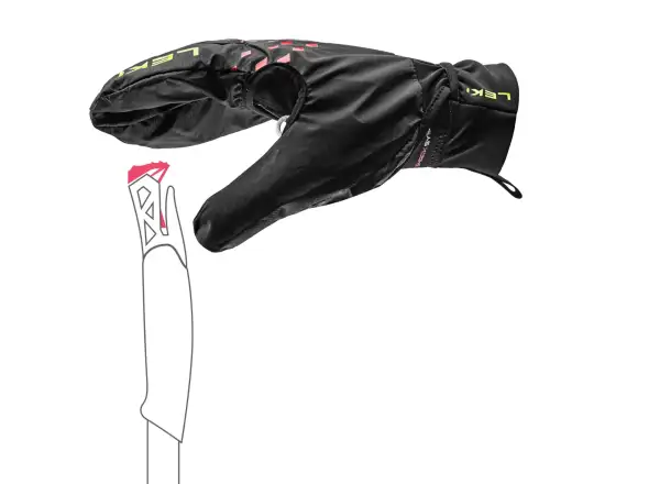 Leki Ultra Trail Storm Shark rękawice do biegania Black/Red/Neon Yellow