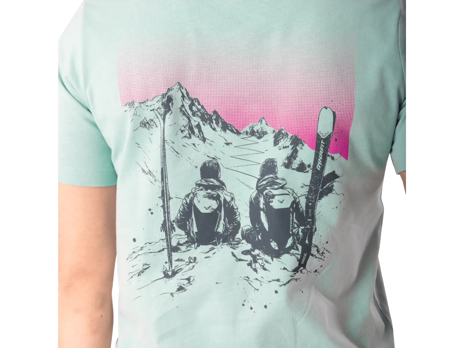 Dynafit Back Graphic Cotton damska koszulka krótki rękaw Cloud Blue/Twilight