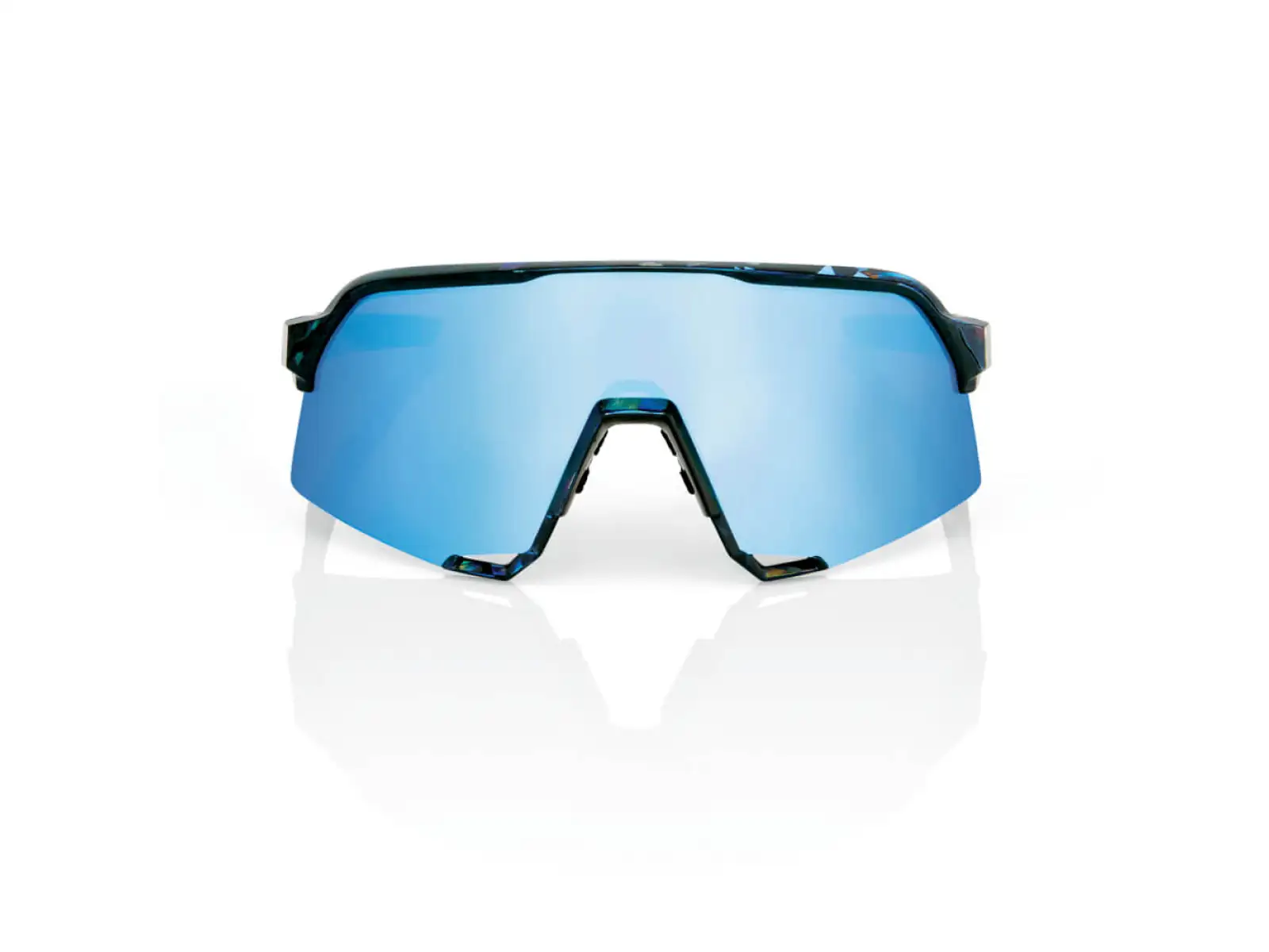 100% S3 HiPER okulary rowerowe Black Holographic/Blue Multilayer Mirror Lens