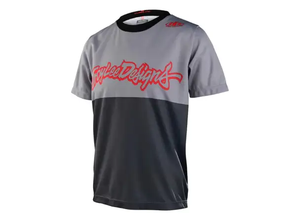 Troy Lee Designs Flowline dziecięca koszulka z krótkim rękawem Scripter Charcoal