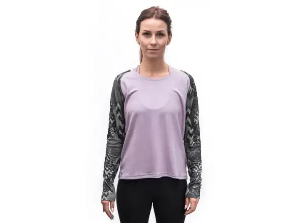 Sensor Merino Blend Impress damska koszulka dlugi rekaw Mystic Violet/Zebra