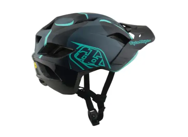 Troy Lee Designs Flowline SE MIPS kask Badge Carbon/Real Teal