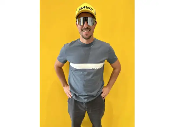 Mavic Corporate Stripe męska koszulka krótki rękaw Orion Blue/Off White