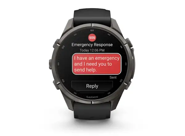 Garmin Fénix 9 Pro inReach 43 mm inteligentny zegarek Carbon Gray DLC Titanium Black/Pebble Gray