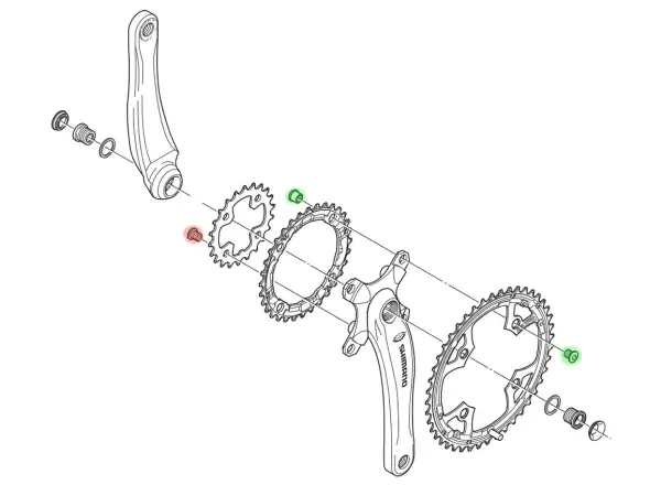 Shimano FC-M540/590 śruby do tarczy 4 sztuki Small