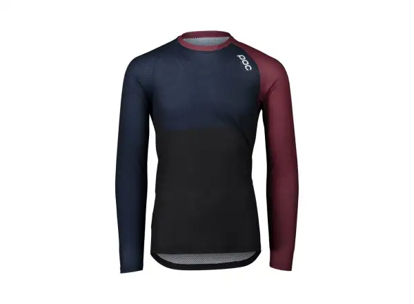POC Pure męska koszulka MTB długi rękaw Propylene Red/Turmaline Navy/Uranium Black