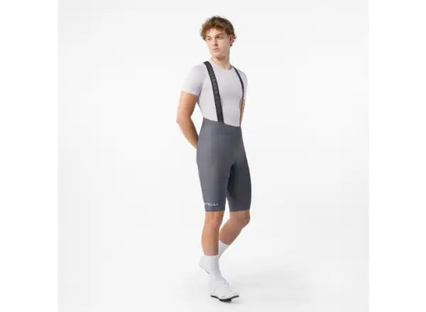 Castelli Espresso 2 męskie spodenki z wkładką i szelkami Smoky Gray
