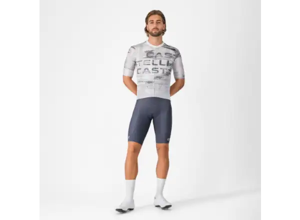 Castelli Stratus Logo męska koszulka z krótkim rękawem White/Smoky Gray