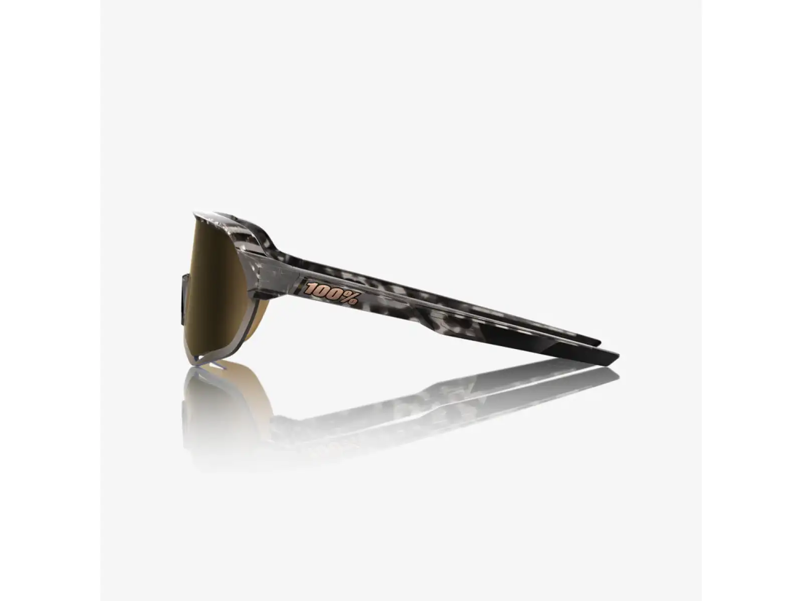 100% S2 okulary przeciwsłoneczne Gloss Black Havana/Soft Gold Mirror