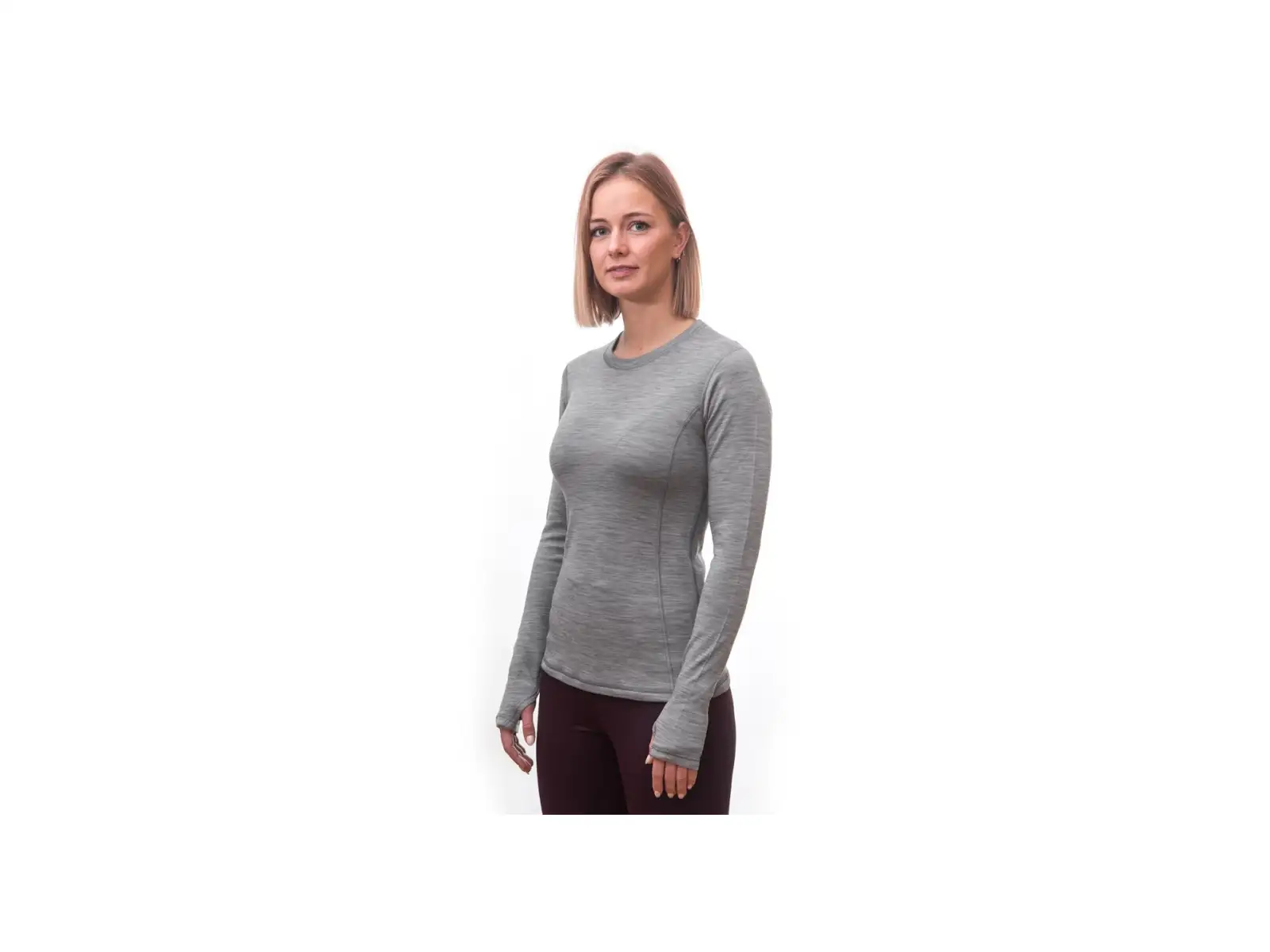 Sensor Merino Bold damski podkoszulek długi rękaw Cool Gray