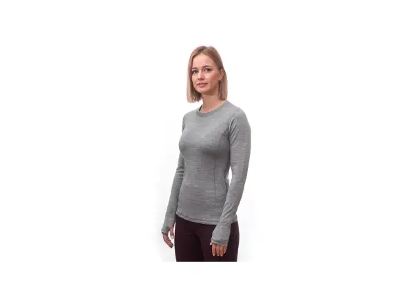 Sensor Merino Bold damski podkoszulek długi rękaw Cool Gray