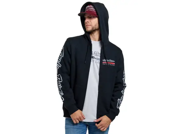Troy Lee Designs Factory Racing męska bluza z zamkiem błyskawicznym Black heather/Red