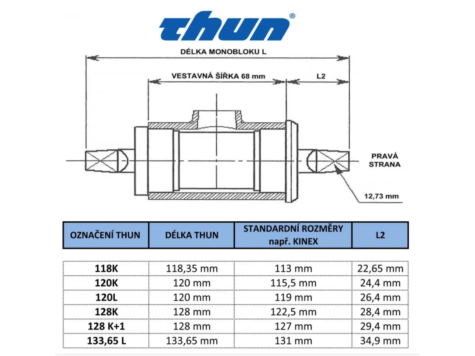 Thun BSA 68 mm suport czterokątny